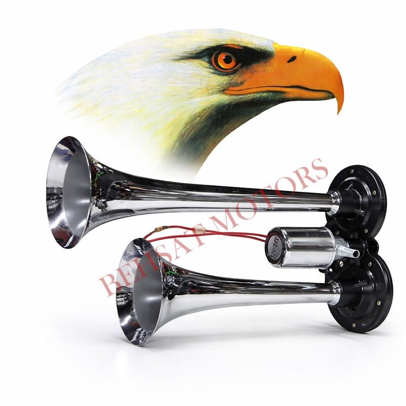 Havalı Korna Takımı 12V Nikel Set