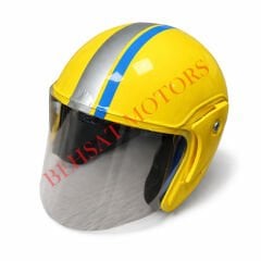 Yarım Kask Şeritli Sarı