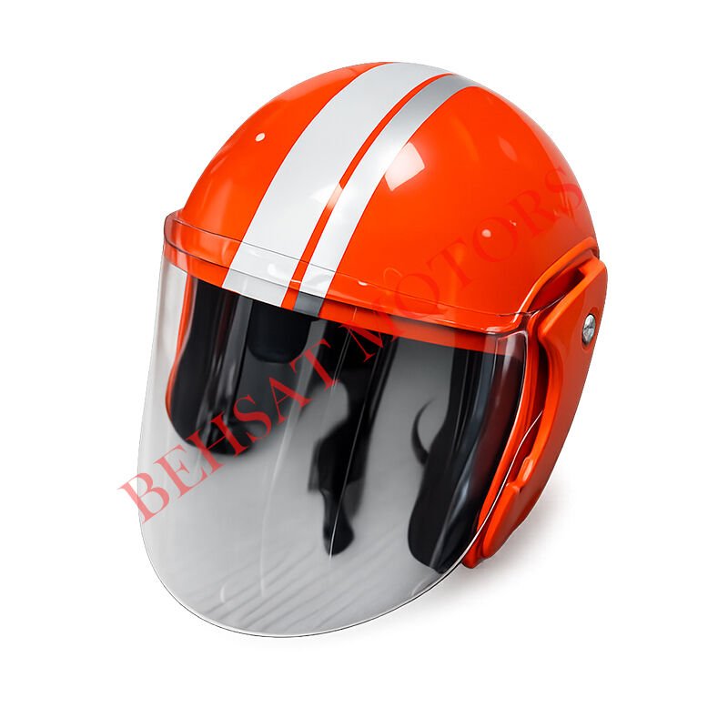 Yarım Kask Şeritli Turuncu