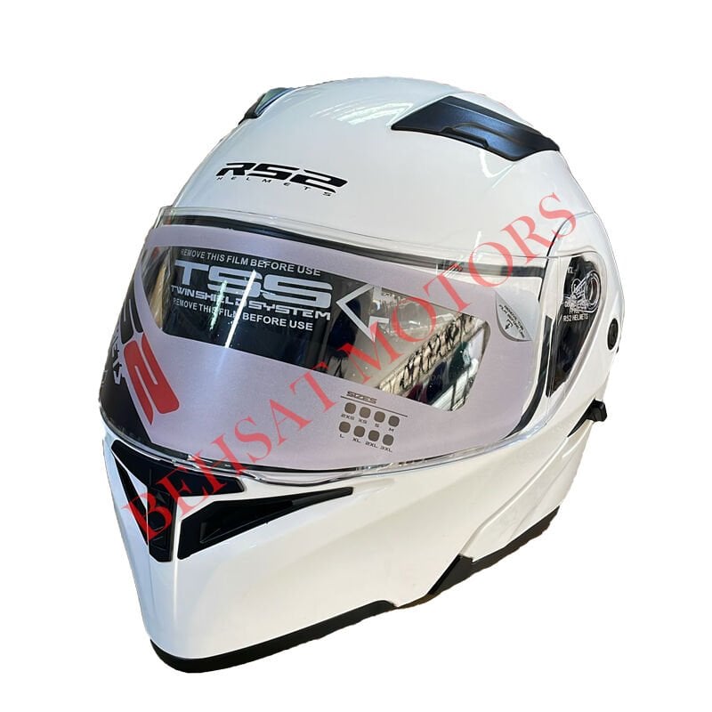 Rs 2 Çene Açılır Kask Siyahy Vizorlü Beyaz