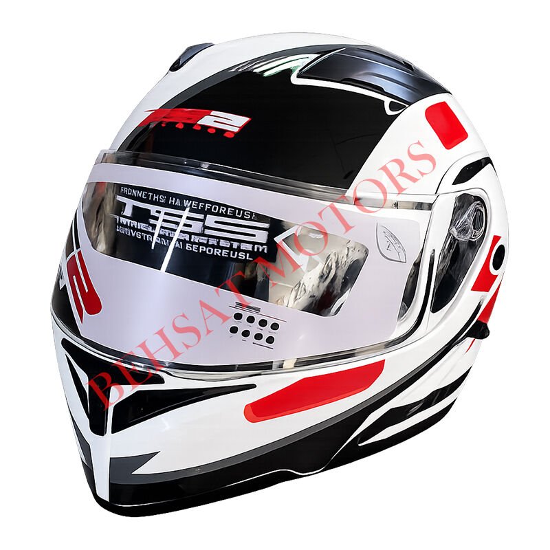 Rs 2 Çene Açılır Kask Siyahy Vizorlü Kırmzı Beyaz