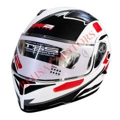 Rs 2 Çene Açılır Kask Siyahy Vizorlü Kırmzı Beyaz