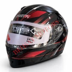 Rs 2 Çene Açılır Kask Siyahy Vizorlü Kırmzı Siyah